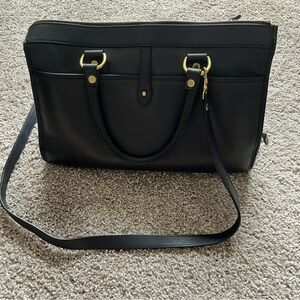 EUC Ghurka Rover No. 66 Doctor Satchel Midnight Navy Blue Handbag w/ Strap